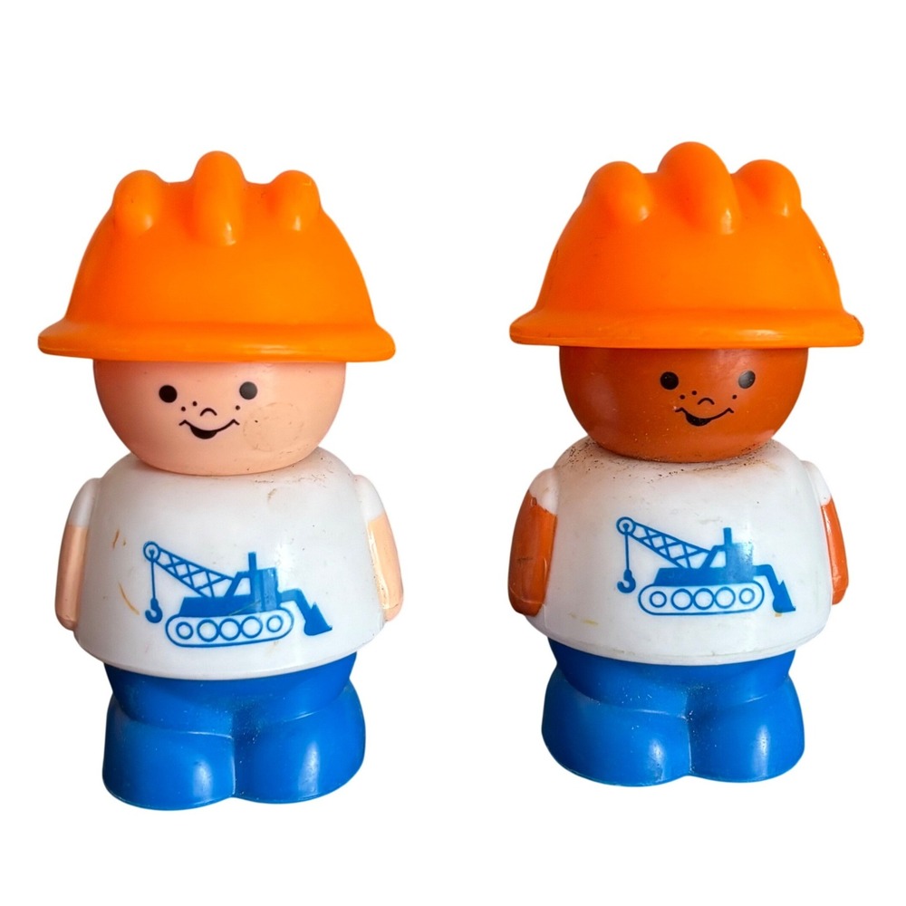 Vintage Shelcore Construction Worker Figures | Plastic | Set of‎ 2